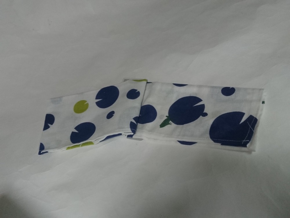 Cotton blend tenugui frog pattern blue 90cm x 33cm