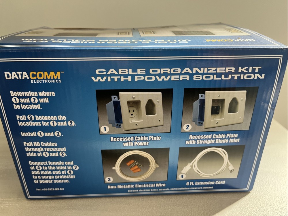 DATACOMM ELECRONICS 50-3323-WH KIT FLAT PANEL TV CABLE ORGANIZER KIT