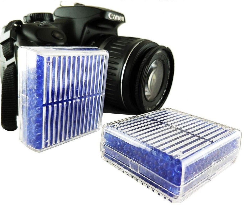 EXMAX Blue Indicating Silica Gel Beads(2-4mm) Desiccant Box for Camera - 4 Pack