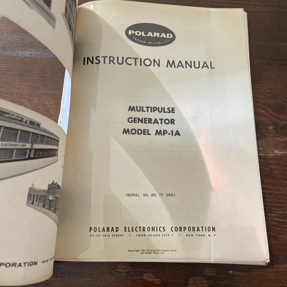 Polarad Model MP-1A Multipulse Generator Instruction Manual