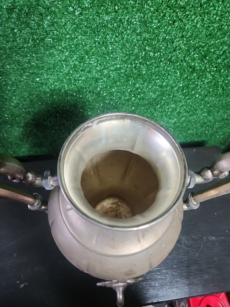 Vintage Beverage Dispenser W Burner Silver Over Copper - Sheridan Silver Company