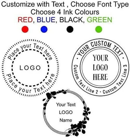 Ideal 400R Custom Name & Initials Stamp - Custom Self Inking Stamp -RED