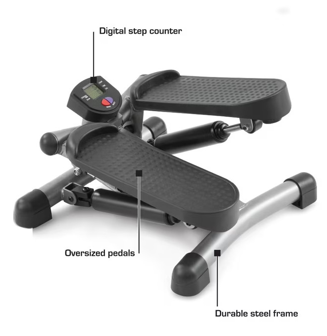 Athletic Works Mini Stepper – Twisting Cardio Exercise Step Machine Black