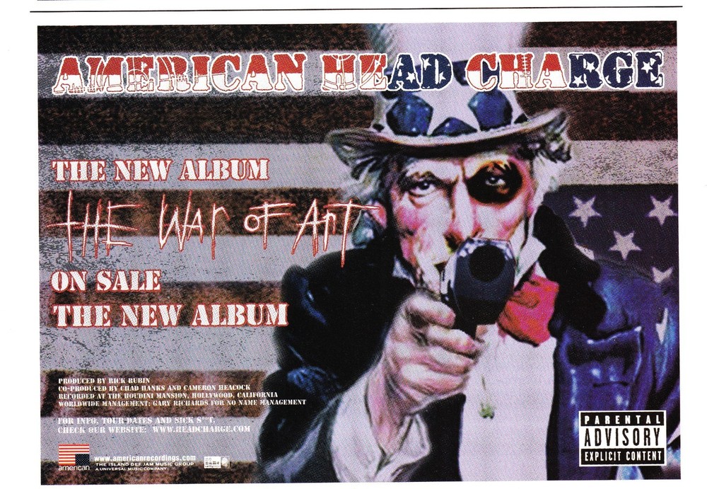 AMERICAN HEAD CHARGE THE WAR OF ART-ORIG 2001 ALBUM PROMO 5X8 PRINT AD CLIPPING