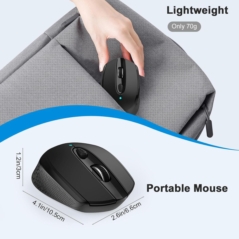 USB C Wireless Mouse, Type C Silent Mouse for Macbook Air/Pro, 2.4G Cordless Com