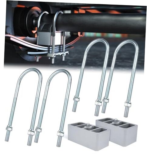 Universal Leaf Spring Lowering Block Kit, Heavy Duty Steel Lowering 2 INCH