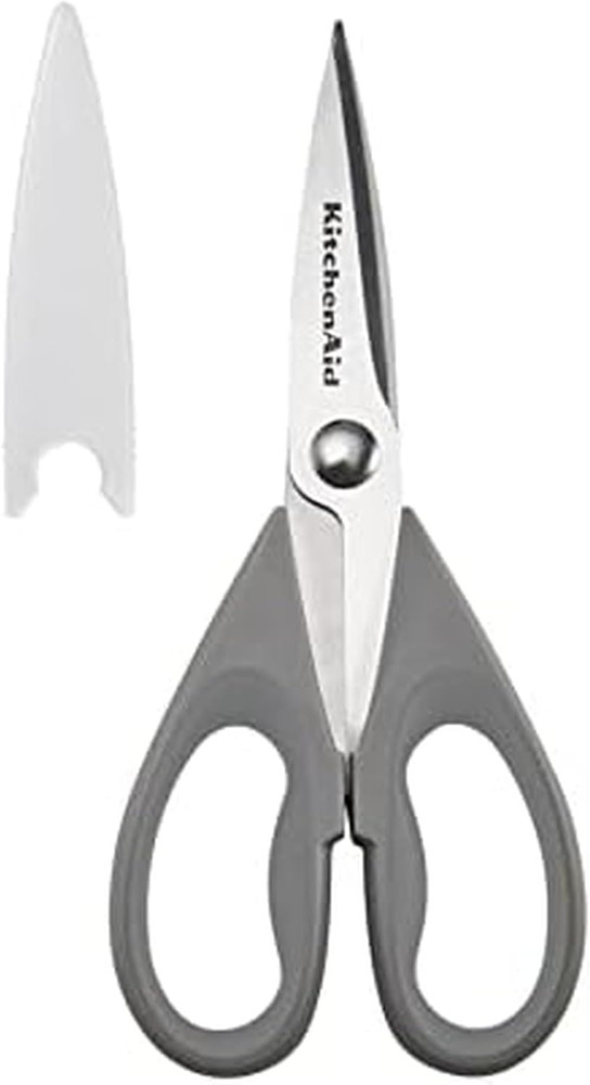 KitchenAid All Purpose Kitchen Shears Stainless Steel Scissors w/ Sheath Gray