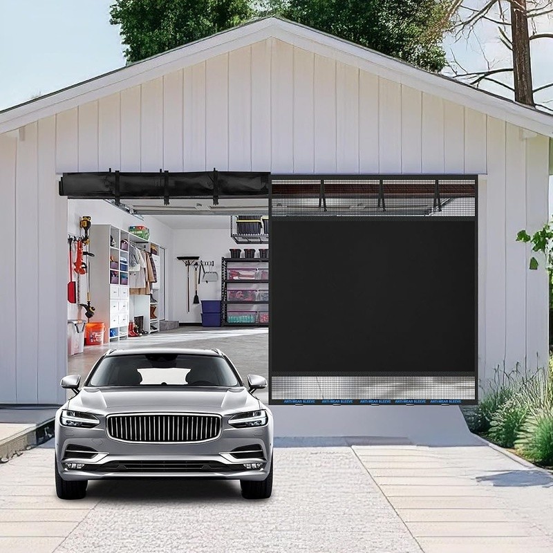 Privacy Magnetic Garage Door Screen Heavy Duty Reinforced Mesh Easy Installation