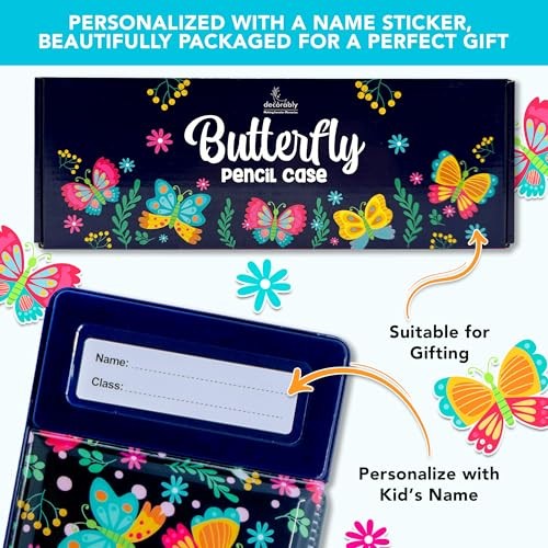 Pop Up Multifunctional Pencil Case Elementary School with Butterfly