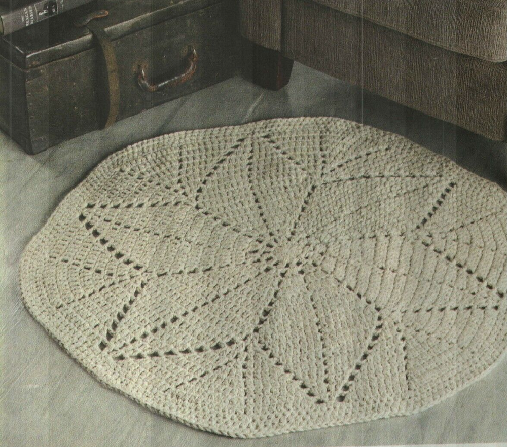 STONE GARDEN RUG 38" HOME DECOR CROCHET PATTERN INSTRUCTIONS