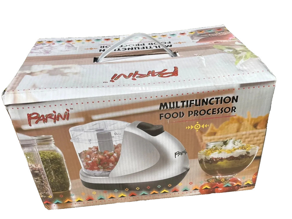 New in Box Parini Multifunction Mini Food Processor Reversible Slicer/Shredder