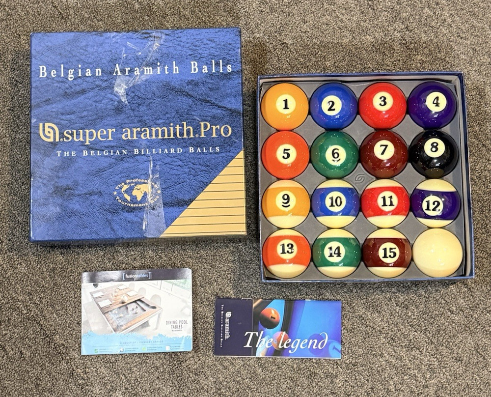 BELGIAN ARAMITH BALLS SUPER ARAMITH PRO BILLIARD SET