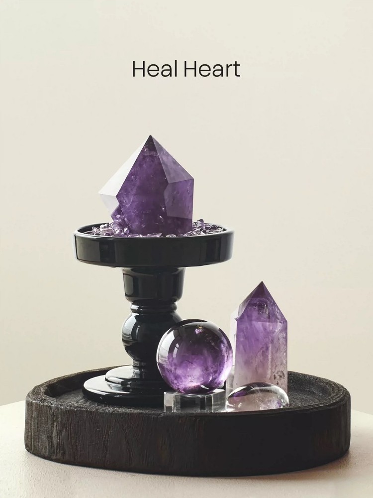 Natural Amethyst Energy Array Ornament - Premium Home Decor