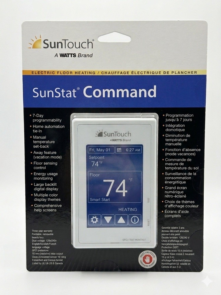 SunTouch SunStat Command Programmable Touch Screen Thermostat 120/240V