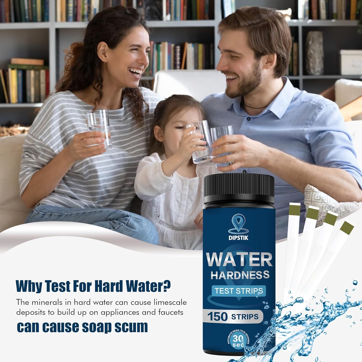 Water Hardness Test Kit-150 Strips Water Quality Testing for Drinking/Well Water