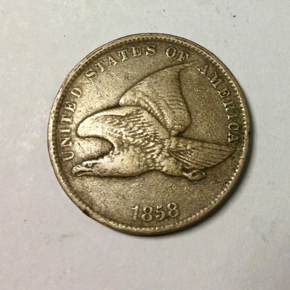 1858 Small Letters Flying Eagle Cent Mid Grade Decent pleasing  Coin
