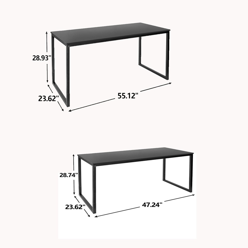 47" 55" L Computer Espresso Style Writing Desk Study Office Desk Corner Table