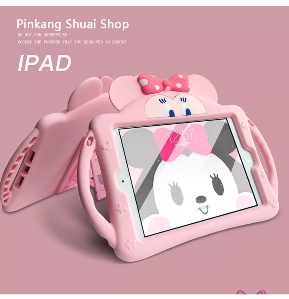Minnie Mouse Handle Taipa Silicon Soft Bracket TabletCase For  iPad 10.2''screen