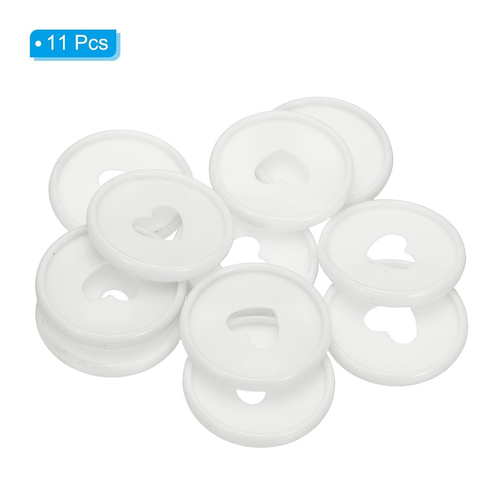 35mm Plastic Book Binding Discs, 11 Pack Expansion Discs Heart, White