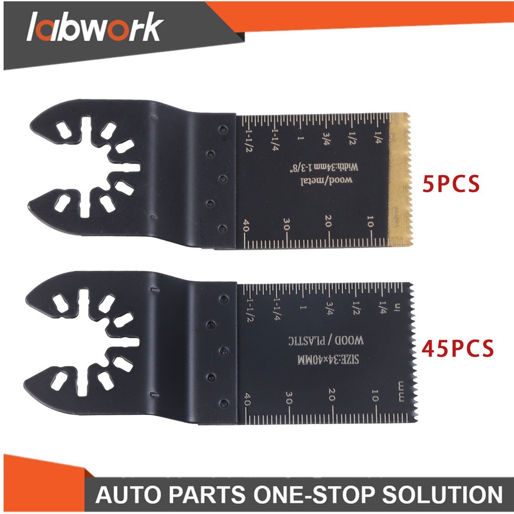 Labwork 50 Pack Multitool Oscillating Saw Blades Titanium Coated Saw Blades Kit