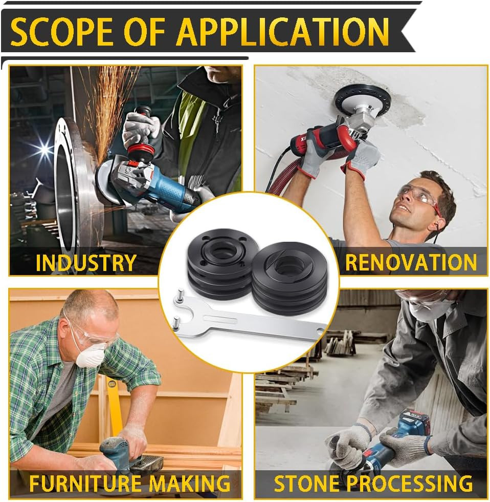 Premium 4PCS Angle Grinder Flange Nut Set with Storage Bag, Compatible Brands