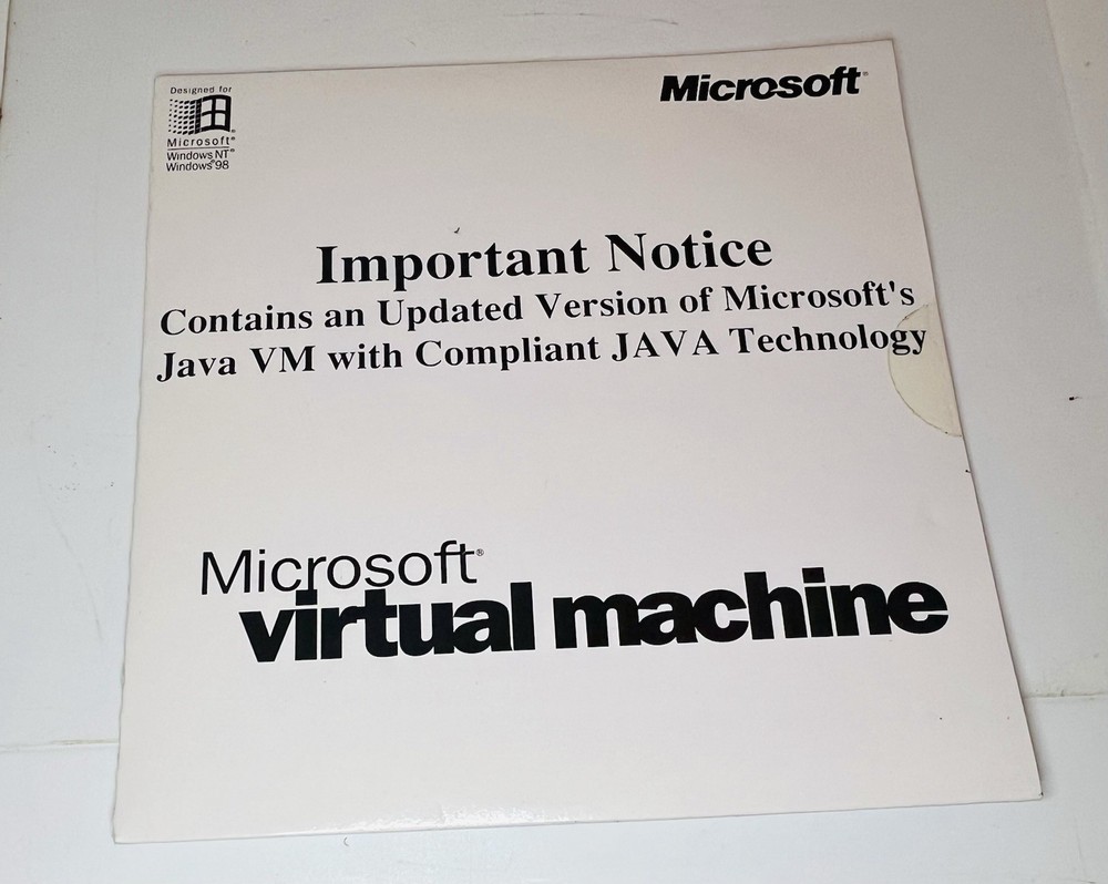 MICROSOFT VIRTUAL MACHINE SOFTWARE CD NEW Sealed