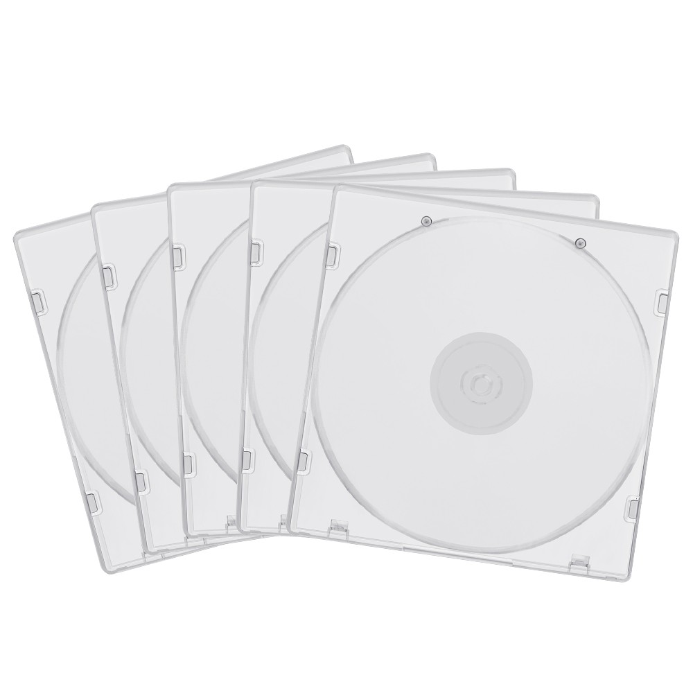 50-400 Pack Slim Clear CD Cases Plastic Single DVD Disc Storage Cover Clear Tray