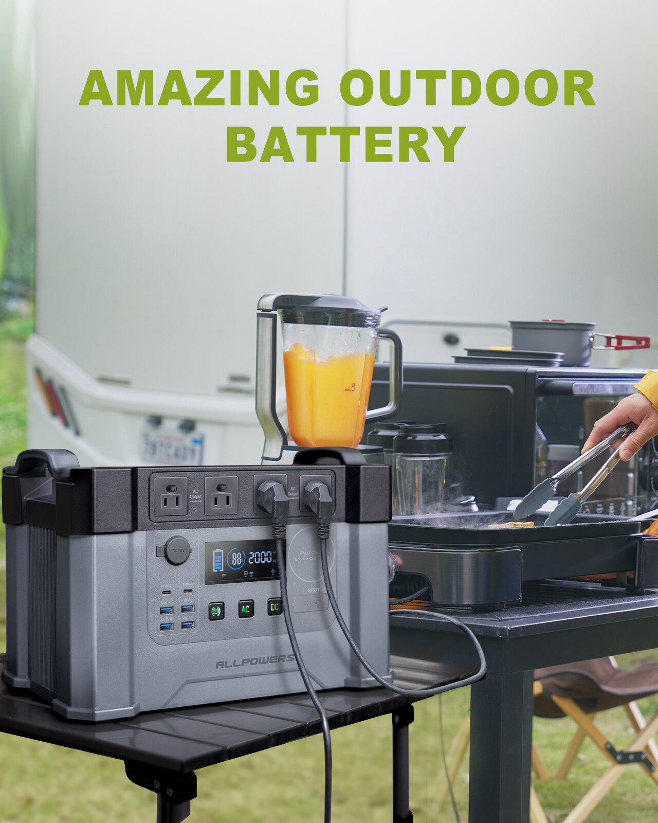 ALLPOWERS 2000W Solar Portable Power Station Generator Portable Solar Panel140W