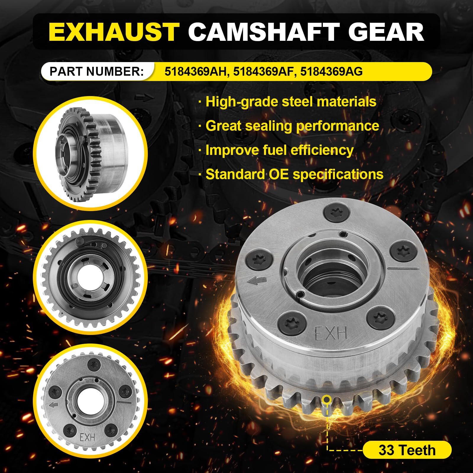 4Pcs Intake & Exhaust Variable Valve Timing Sprocket for Chrysler Dodge Jeep Ram