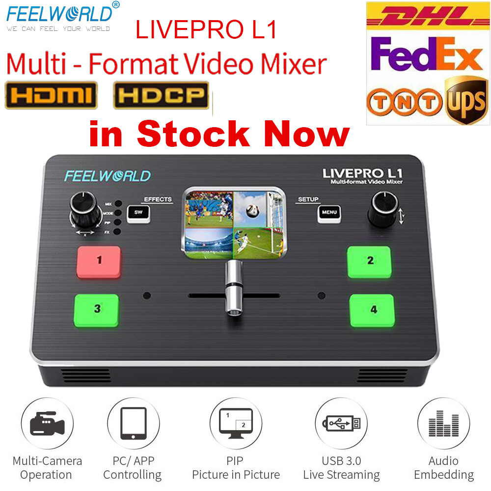 FEELWORLD LIVEPRO L1 Multi-format Video Switcher 4 HDMI Real Time Live Streaming
