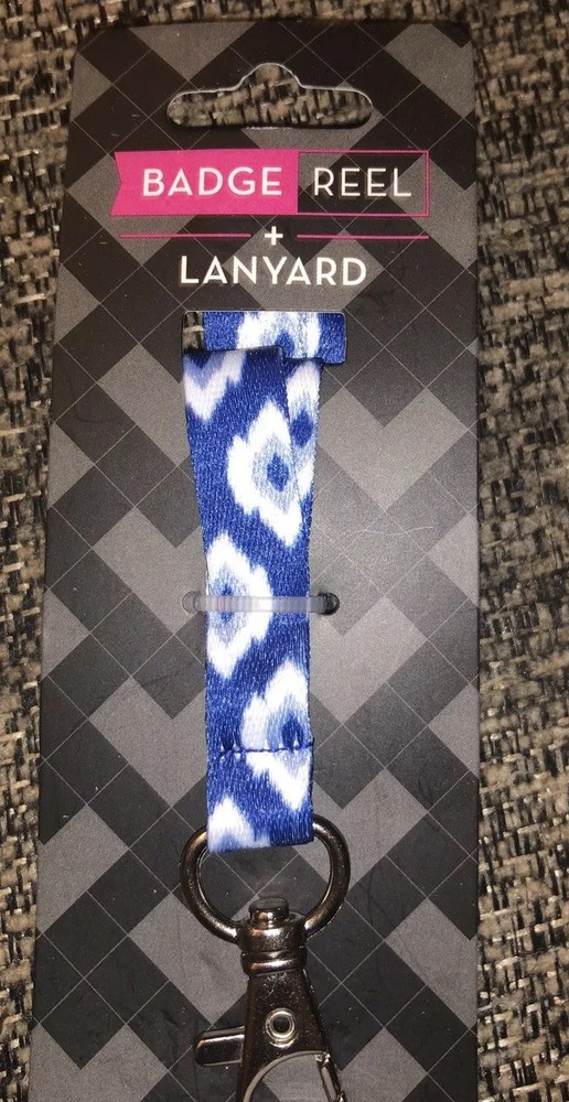 Studio C Patterned Ribbon ID Lanyard with Attached Retractable Badge Reel