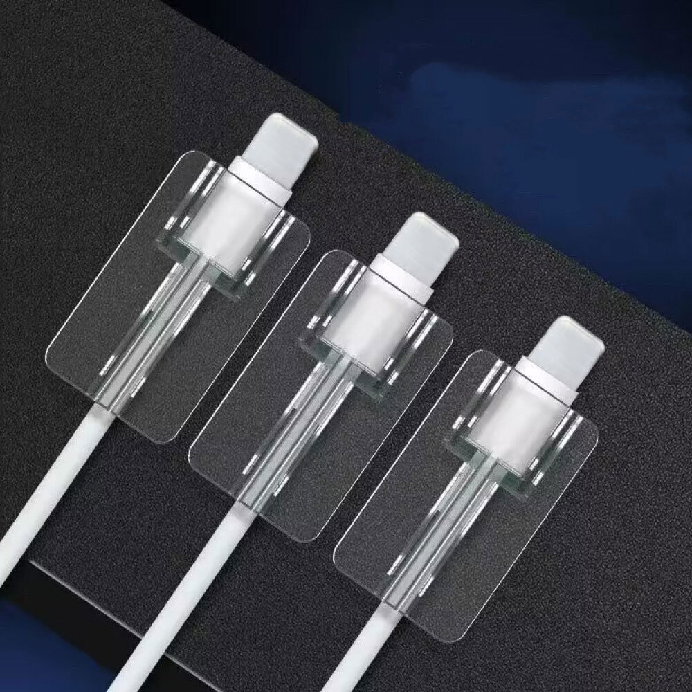 5pcs Clear Data Cable Case Clip For Charging Cord Protection Cover Universal