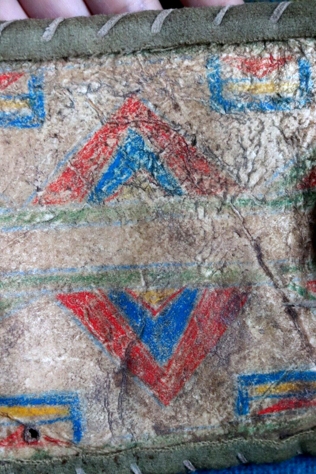 Vintage PARFLECHE BAG antique Native American document pouch Plains Indians