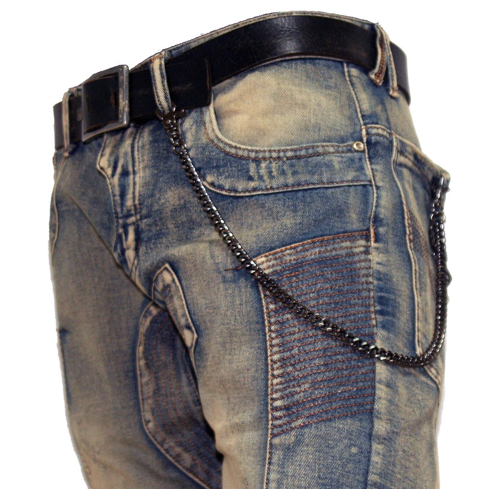 DK Basic Strong Leash Biker Trucker Key Jean Wallet Chain (16") BLACK CS146