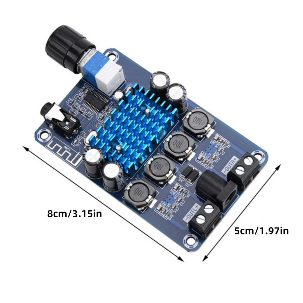 2-4 Ohm Digital Power Amplifier Board Class D Bluetooth 50W*2 Audio