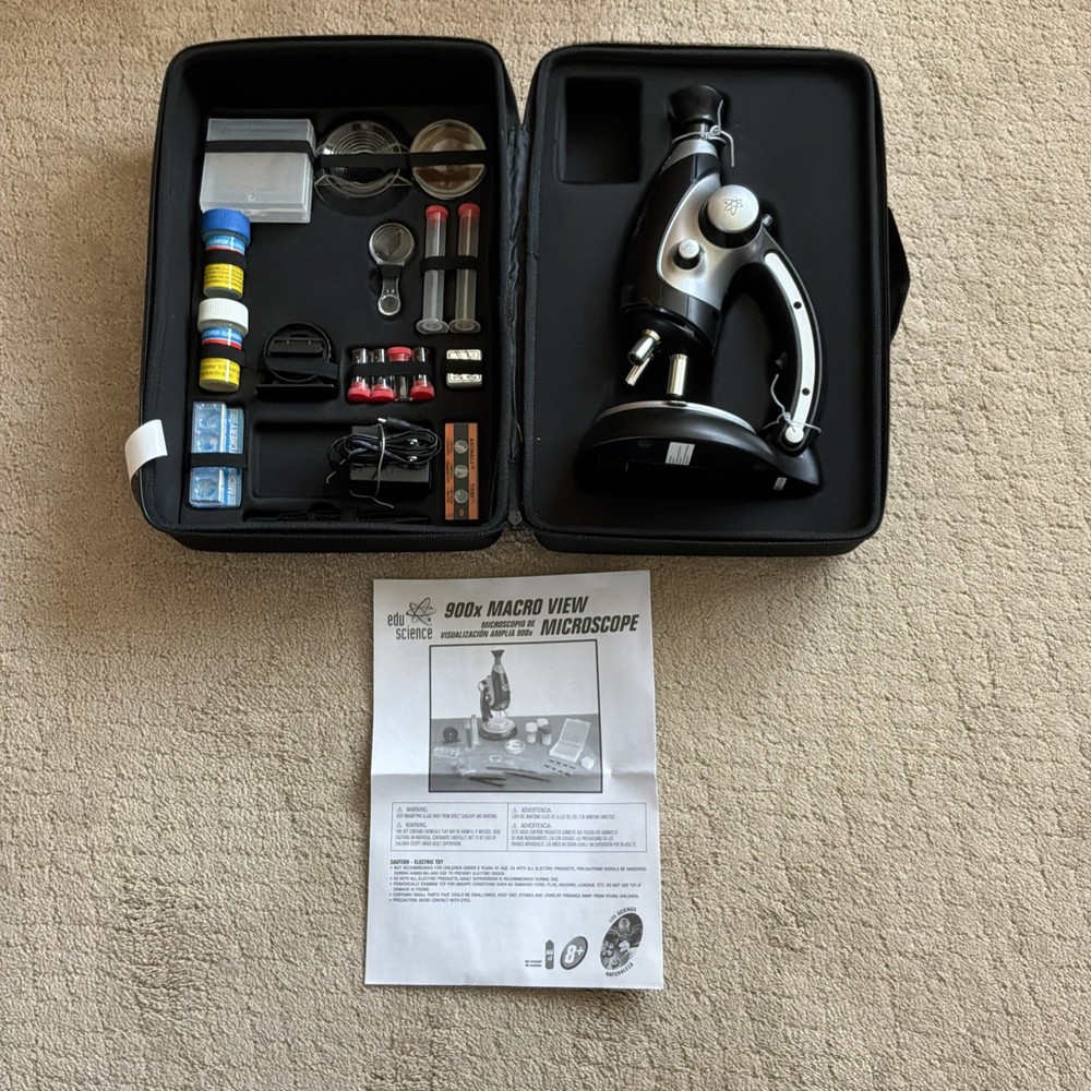 edu Science 900x Macro View Microscope Kit with Accessories
