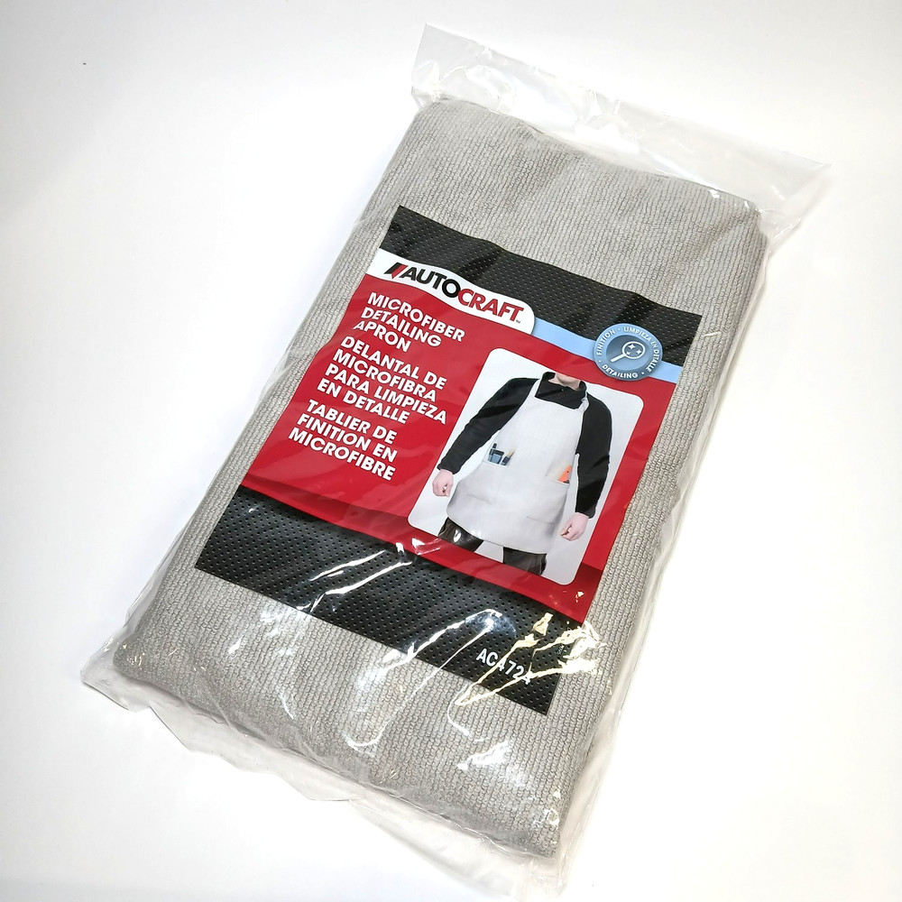 AutoCraft Detailing Apron Microfiber Gray Two Pockets Adjustable Neck Strap