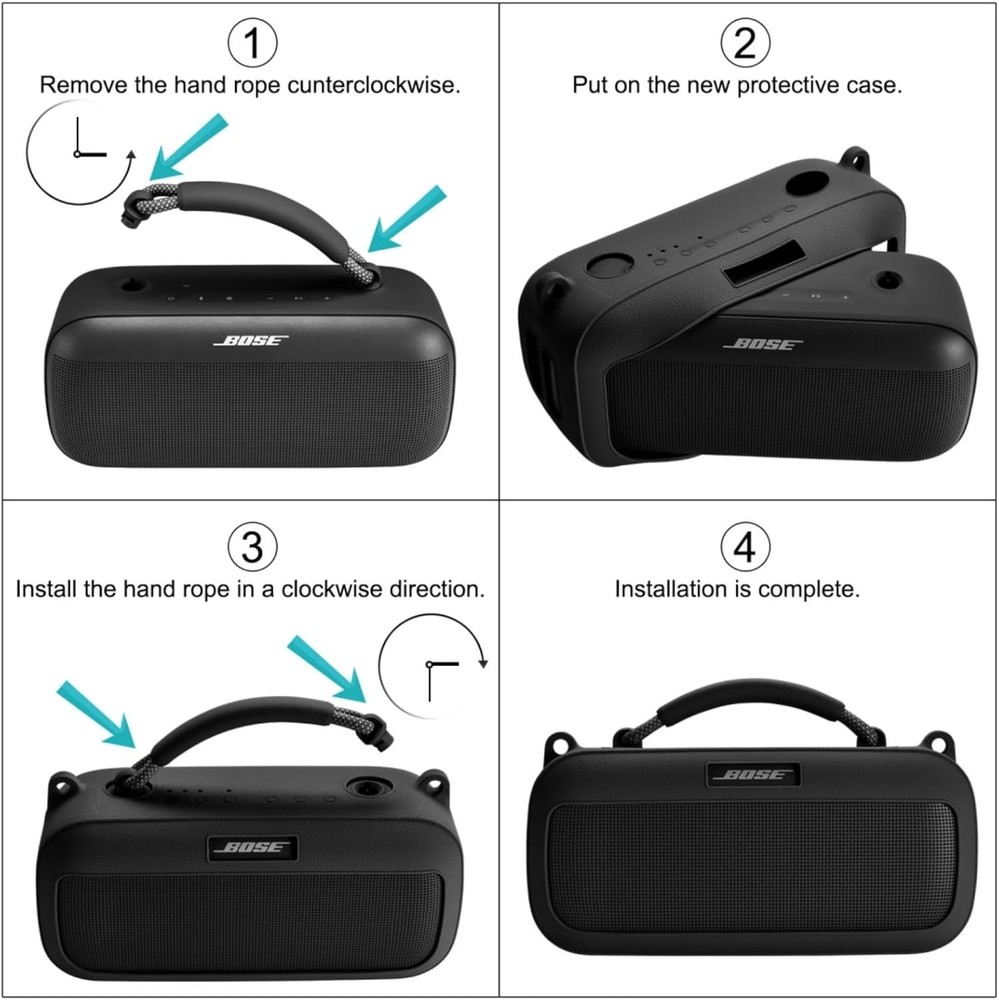 Silicone Cover Case for Bose SoundLink Max Speaker with Shoulder Strap