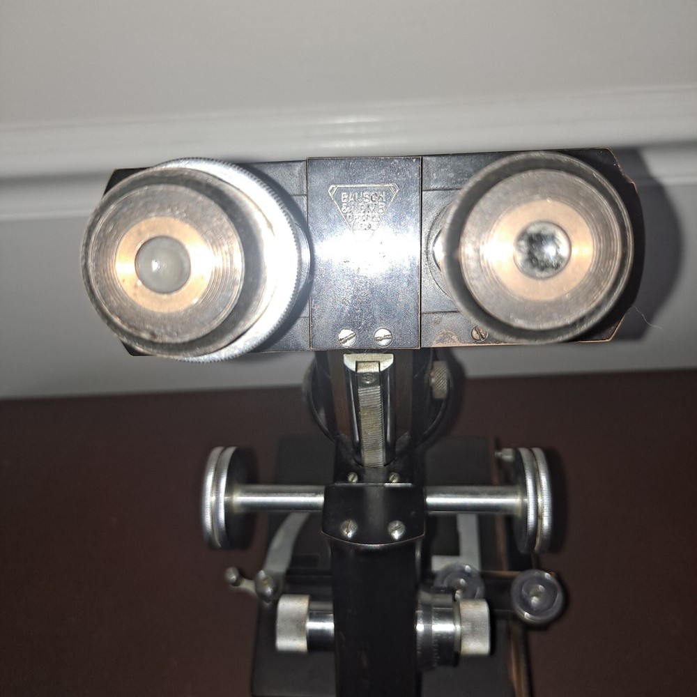 Vintage Bausch and Lomb Microscope with 3 Objectives & Condenser