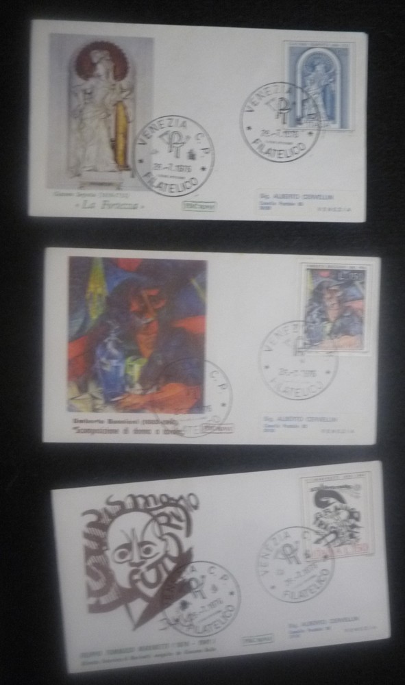 FDC - 3 ROME - ART FUTURISM