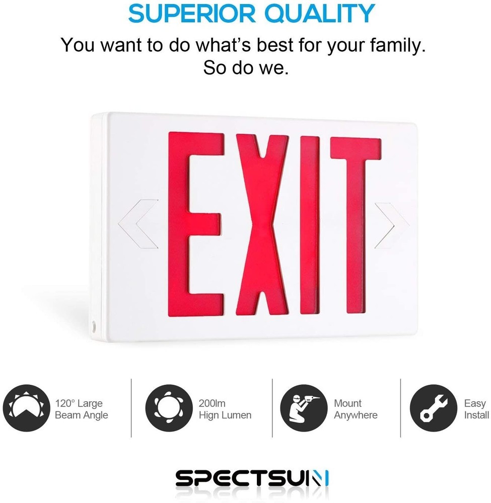 UL Listed 6 Packs led Red Exit Sign & Exit lighting with Battery Backup for Home