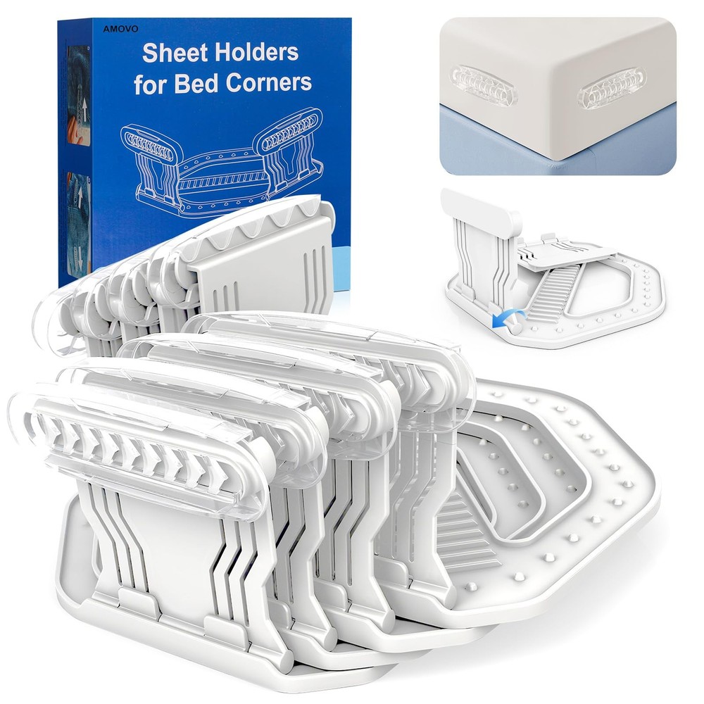 Bed Holders for Corners Keep Sheets in Place Firmly - Foldable Fitted Holders...