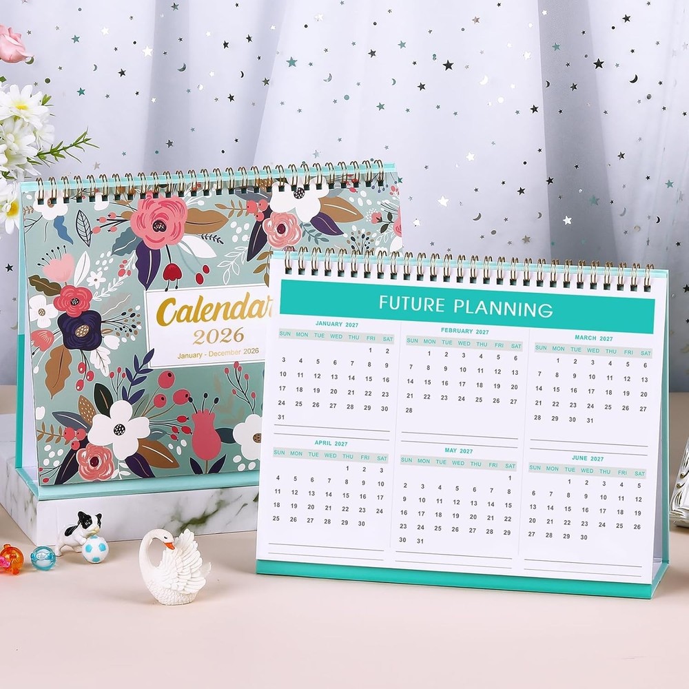 Compact 2026 Monthly Planner - Stylish Floral Design for Efficient Scheduling