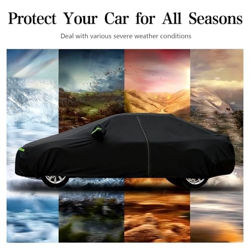 Sedan Car Cover, Car Cover Waterproof All Weather Fit for Sedan 178-185 inch