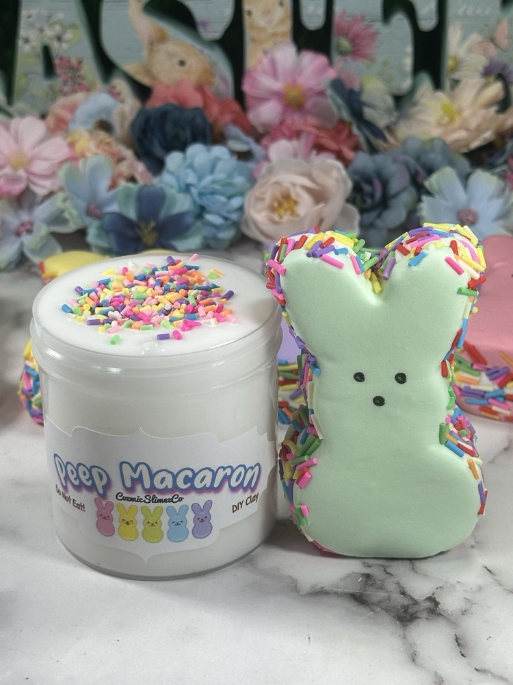Peep Macaron Thick & Glossy Slime DIY Clay, Easter Theme, Scented, ASMR