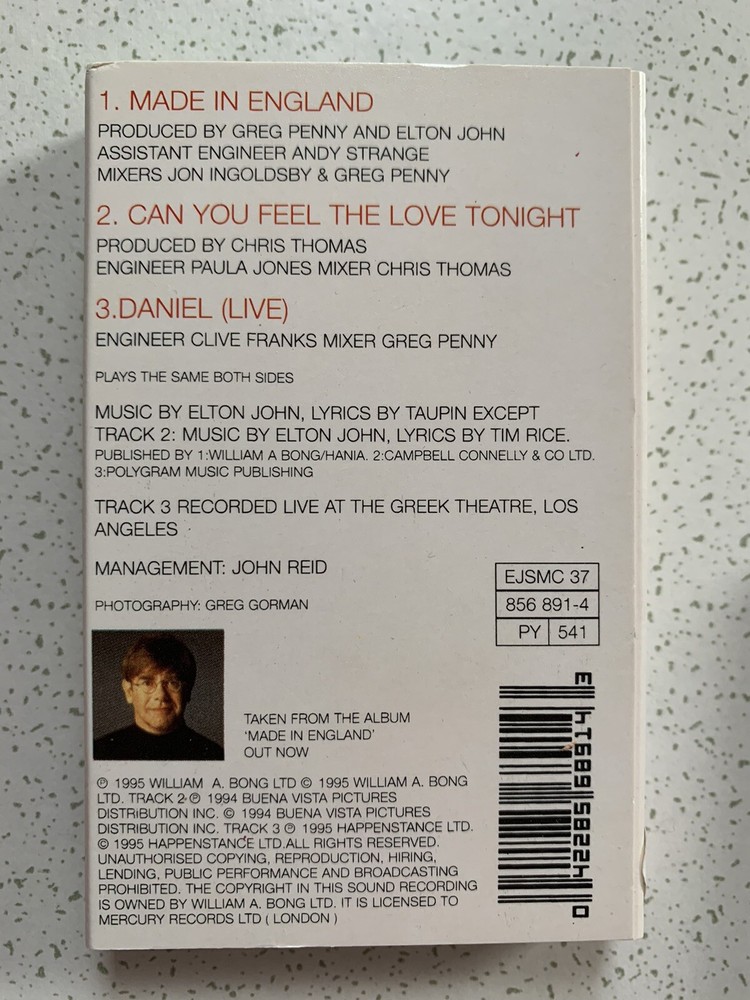 Elton John ‘Made In England’ Cassette