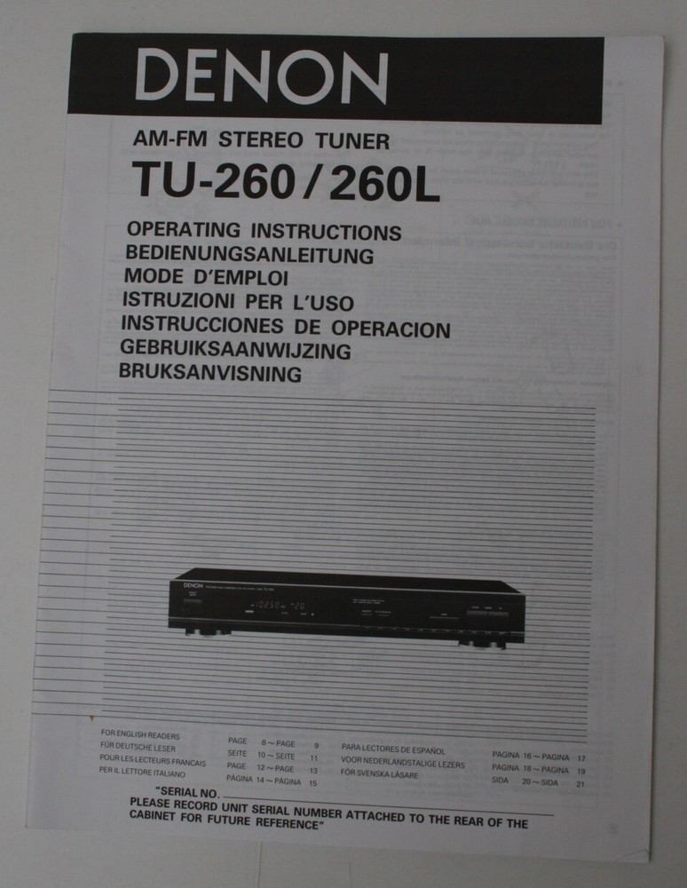 DENON Tuner - TU260L - AM/FM
