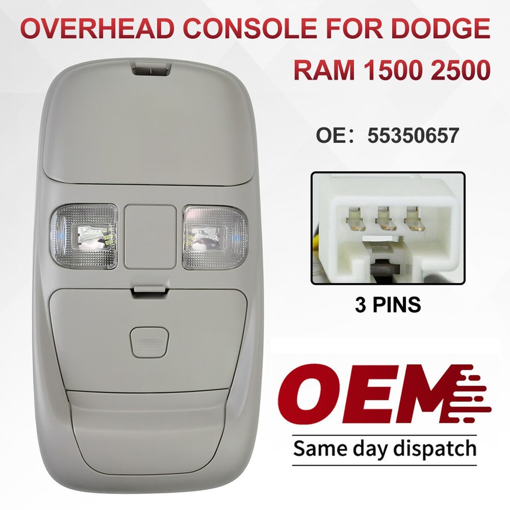 Overhead Console Dome Light Storage For 1998-2001 Dodge Ram 1500 2500 55350657