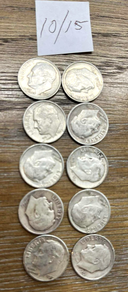 10-90% Silver Roosevelt Dimes 1946–1964 Mixed Dates Circulated FREE SHIP