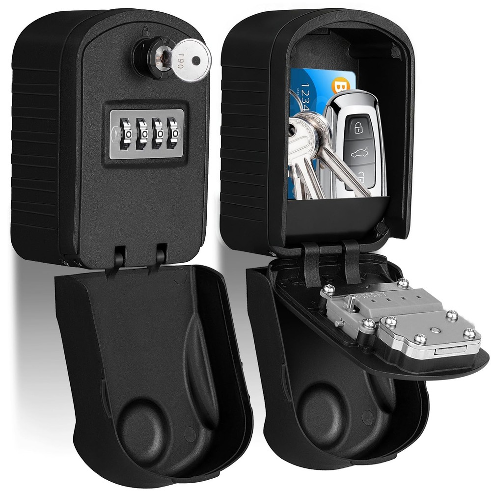 Lock Box for Keys with Code Outdoor Large Capacity Key Lock Box for Outside W...
